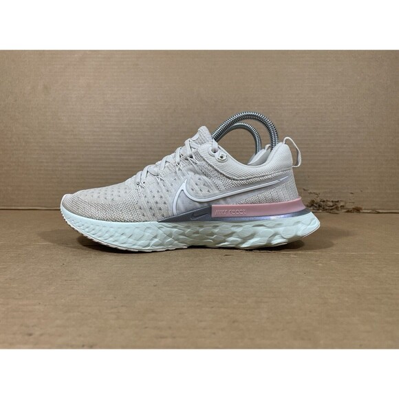 Nike React Infinity Run Flyknit 2 Women Running Shoes Platinum Sz 7.5 White Pink - Picture 7 of 12